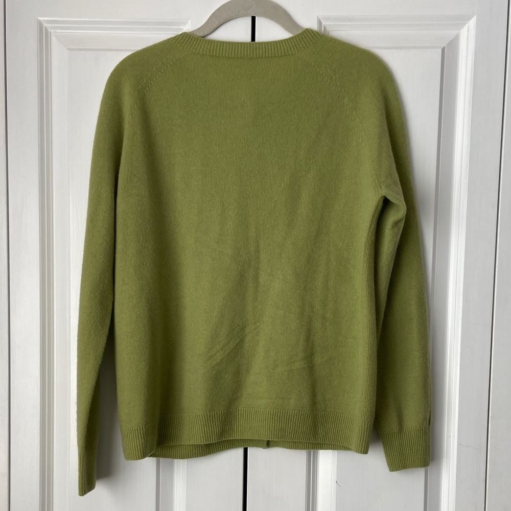Light Green Women's Cardigan Sweater - Picture 3 of 5